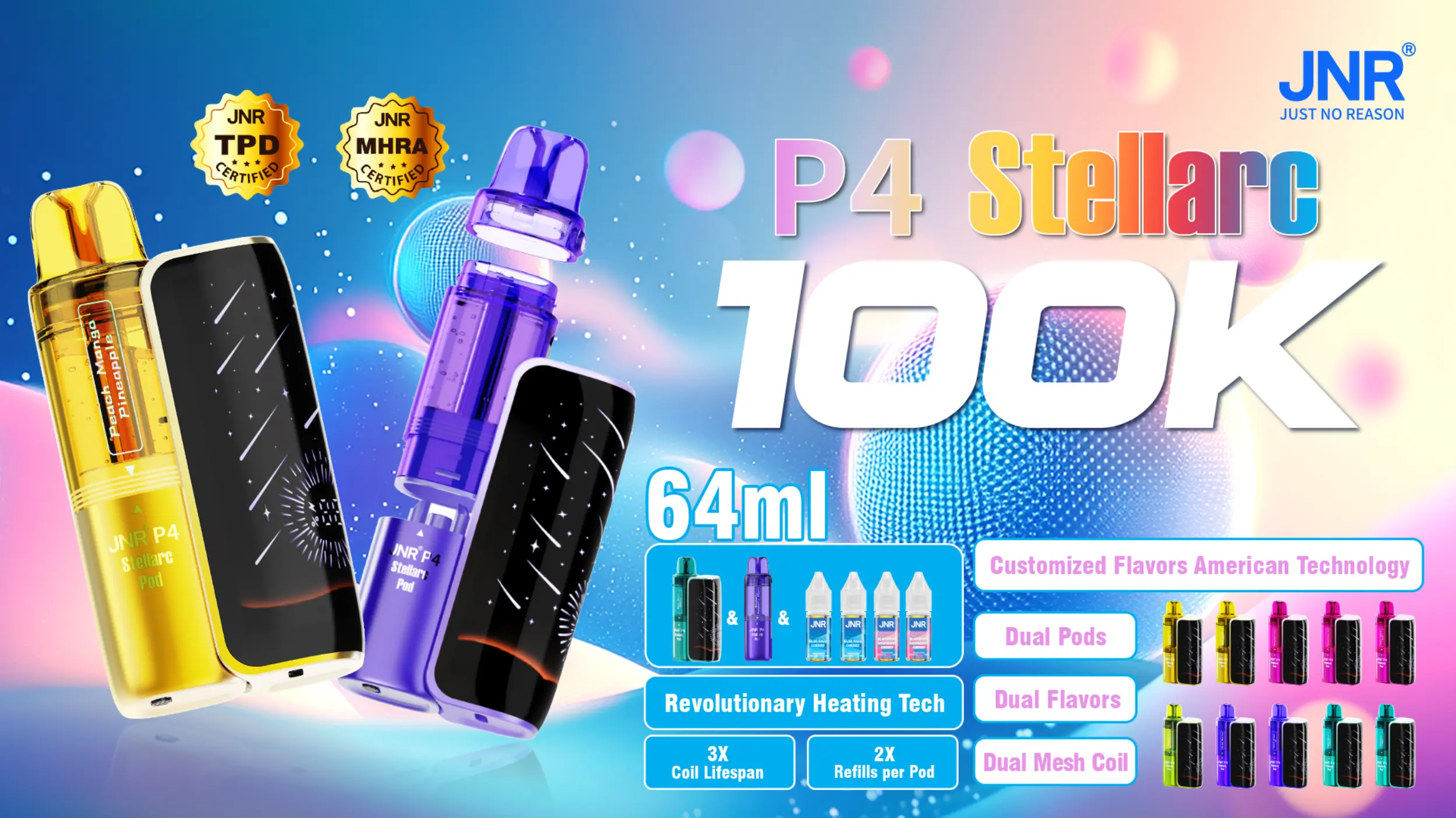 JNR Vape P4 Stellarc, JNR 100K puffs, vape bestellen Nederland, beste JNR vapes, 100000 trekjes vape.