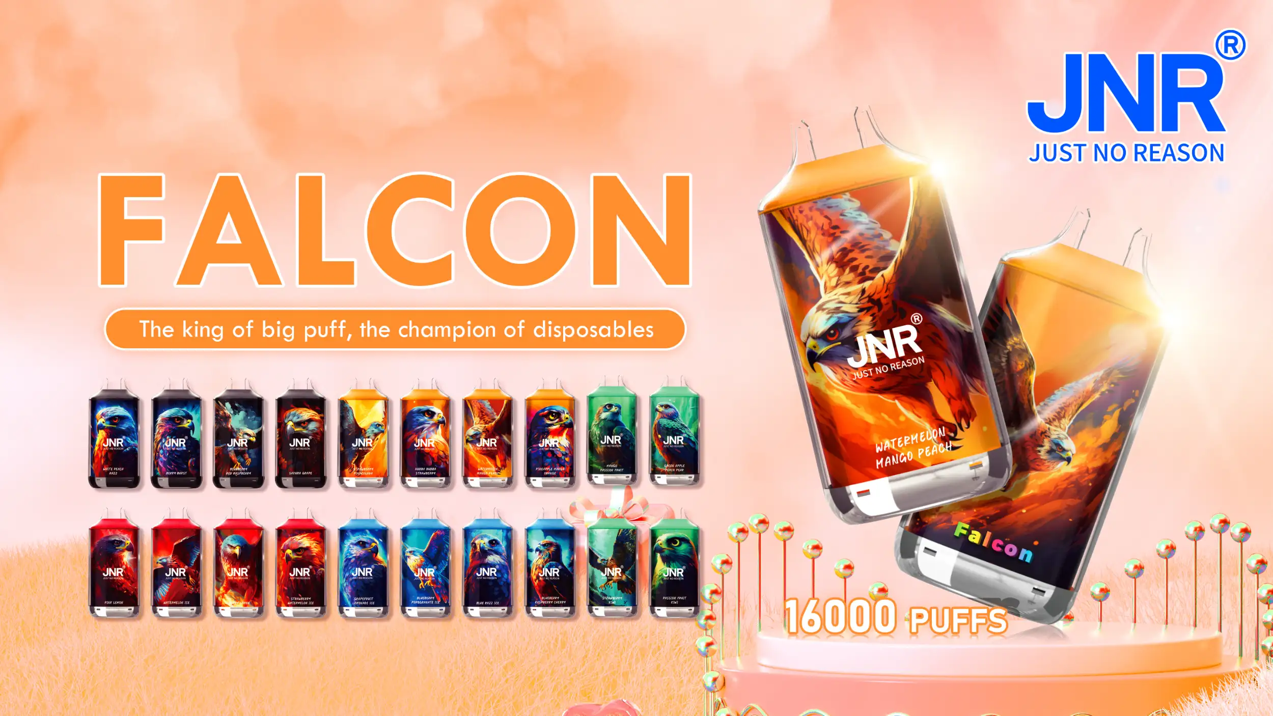 JNR Falcon 16K, JNR vapes, vape bestellen, 16000 puffs, e-sigaret Nederland.